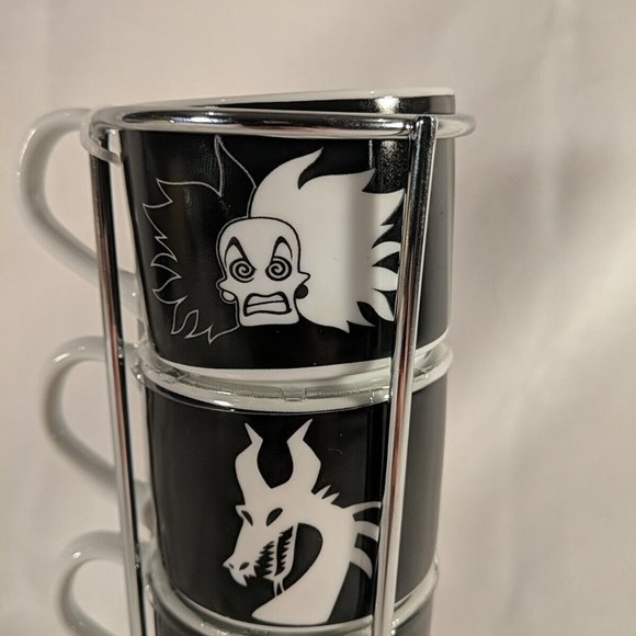 Disney Villains Stackable Coffee Mug Cups Tower Complete Set of 4 NEW Cruella - Picture 15 of 16